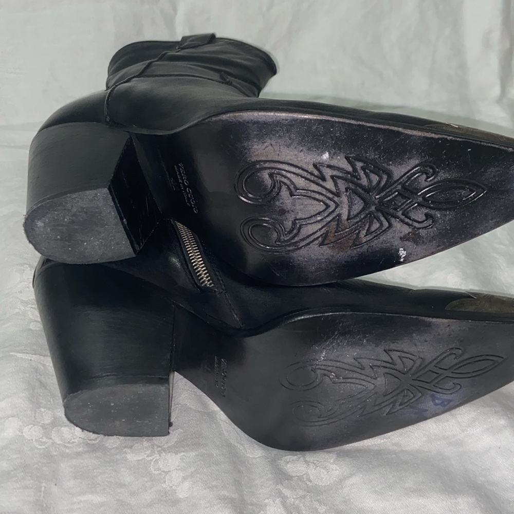 Free People Black Leather Boots with Silver Accent - Picture 16 of 16